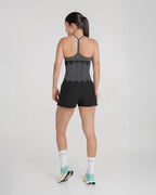 Faja Cinturilla Doble Ajuste Negro Gris Sportfitness